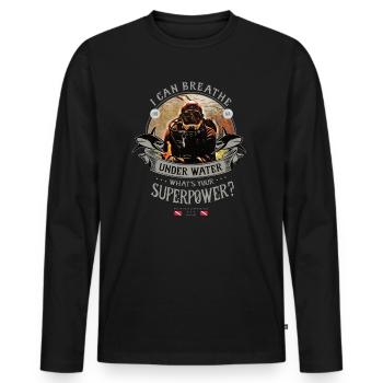 I can underwater - Diving Gift - Men's Premium Organic Long Sleeve Shirt - black - Front - Nico (187cm)