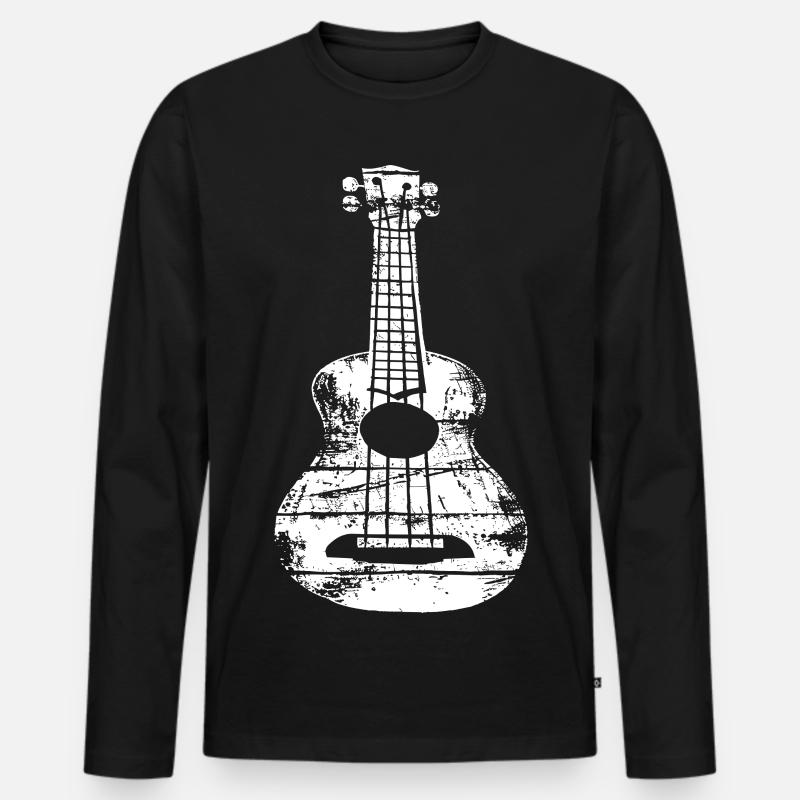Ukulele Skizze - Männer Premium Bio Langarmshirt - Schwarz