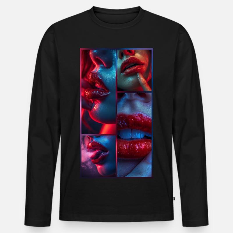 Neon-Verführung - Männer Premium Bio Langarmshirt - Schwarz