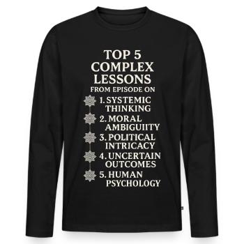 Des leçons complexes - T-shirt manches longues Premium bio Homme - noir - Devant - Nico (187cm)