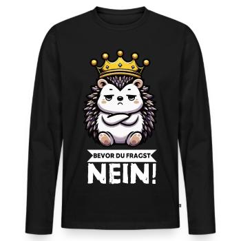 Before You Ask Hedgehog Hedgehog Lover Hedgehog Stinger - Men's Premium Organic Long Sleeve Shirt - black - Front - Nico (187cm)