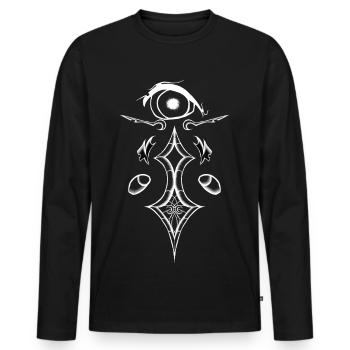 Ornament Eye Glyph Style - Men's Premium Organic Long Sleeve Shirt - black - Front - Nico (187cm)
