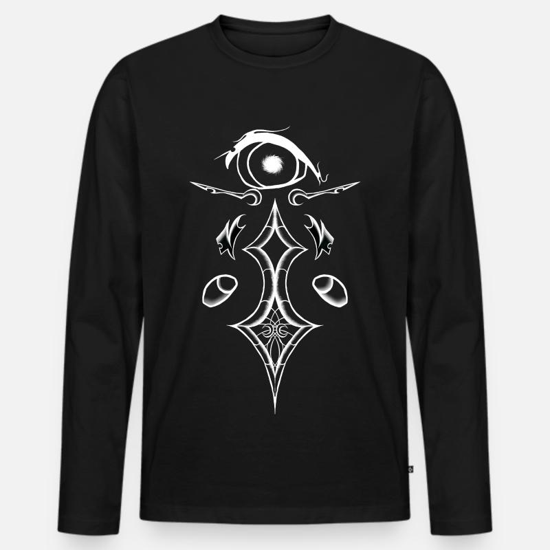 Ornamentauge Glyphenstil - Männer Premium Bio Langarmshirt - Schwarz