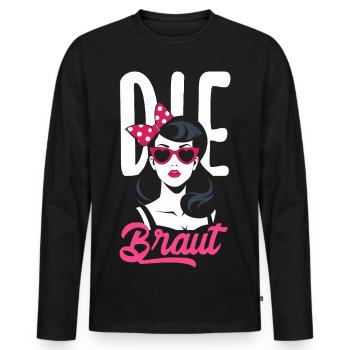 Jupe de célibataire de la mariée Mariage Vintage - T-shirt manches longues Premium bio Homme - noir - Devant - Nico (187cm)