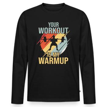 Fitness Krafttraining Training Hantel - Männer Premium Bio Langarmshirt - Schwarz - Vorne - Nico (187cm)