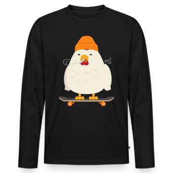 Skateboarding - Männer Premium Bio Langarmshirt - Schwarz - Vorne - Nico (187cm)