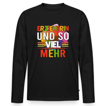 Erzieherin Kindergarten Abschiedsgeschenk - Männer Premium Bio Langarmshirt - Schwarz - Vorne - Nico (187cm)