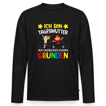 Tagesmutter Abschiedsgeschenk - Männer Premium Bio Langarmshirt - Schwarz - Vorne - Nico (187cm)
