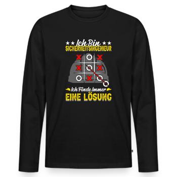 Sicherheitsingenieur coole witzige Geschenkidee - Männer Premium Bio Langarmshirt - Schwarz - Vorne - Nico (187cm)