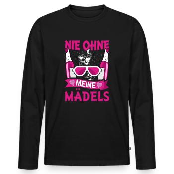 Nie ohne meine Mädels - Männer Premium Bio Langarmshirt - Schwarz - Vorne - Nico (187cm)