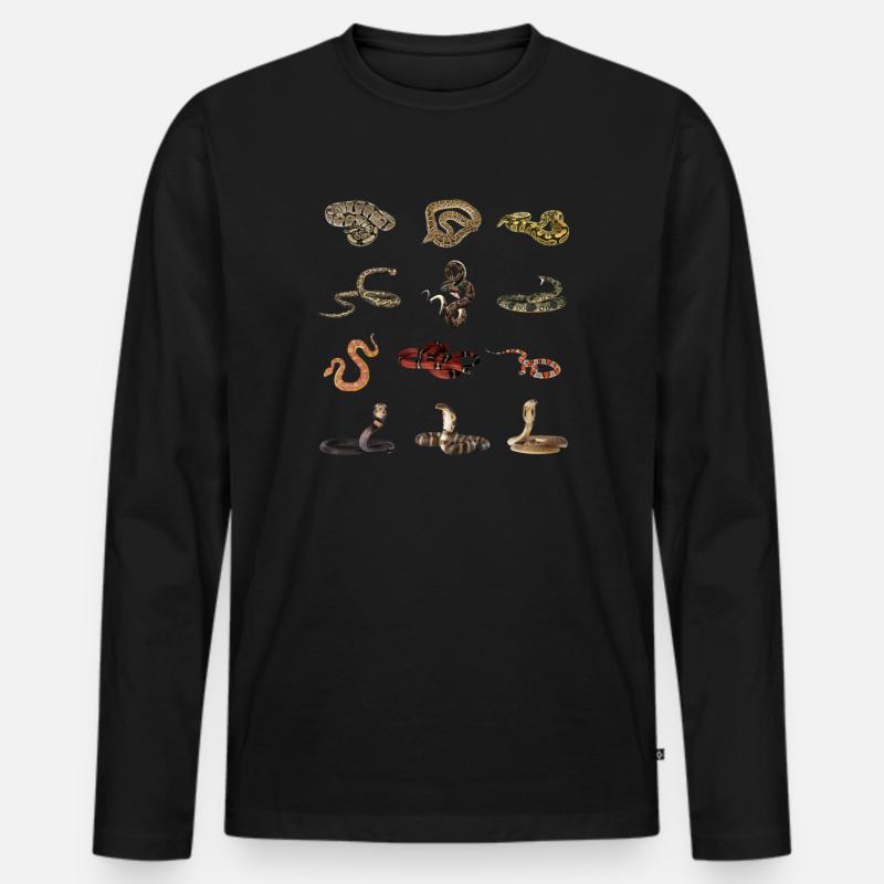 Verschiedene Schlangenarten - Männer Premium Bio Langarmshirt - Schwarz