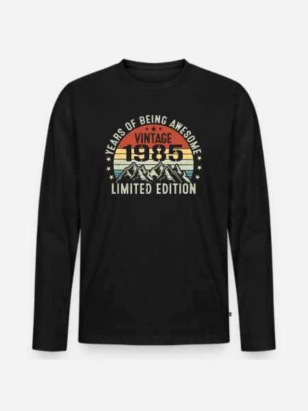 Geschenk zur Feier Ihres Geburtsjahres 1985 - Männer Premium Bio Langarmshirt - Schwarz