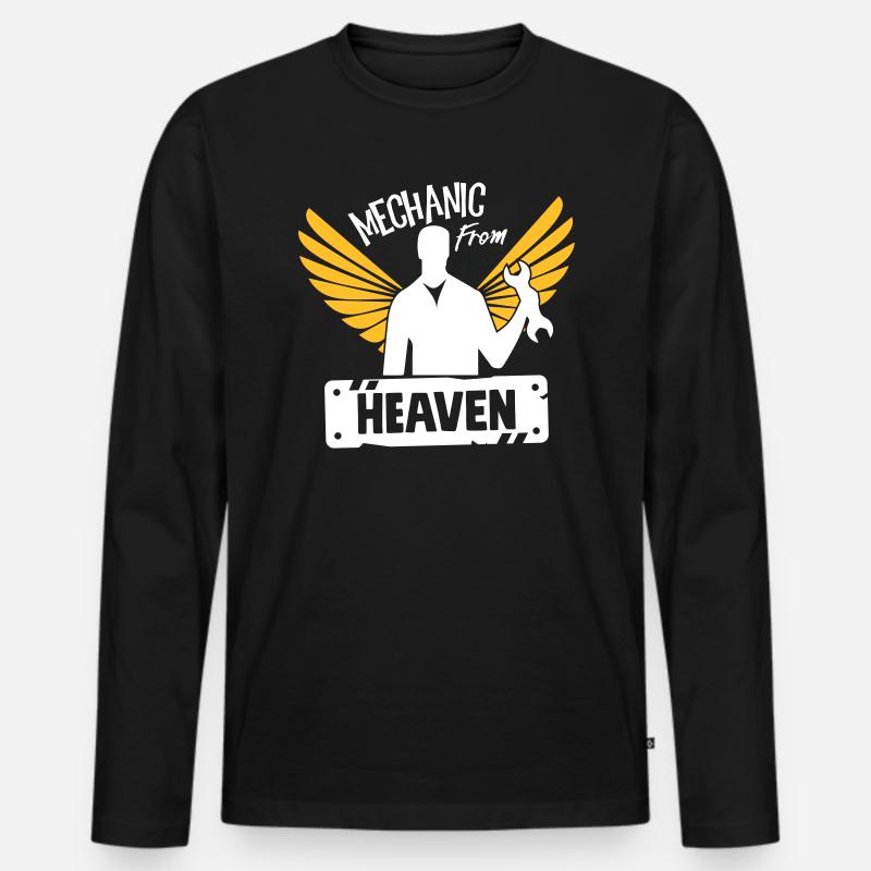 Mechanic From Heaven - Männer Premium Bio Langarmshirt - Schwarz