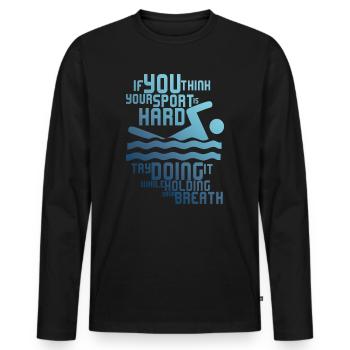 COOL FLOAT MOTIF AVEC RÉCLAMATION AMUSANTE - T-shirt manches longues Premium bio Homme - noir - Devant - Nico (187cm)