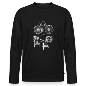 Retro vintage bicycle patent drawing gift - Men's Premium Organic Long Sleeve Shirt - black - Front - Nico (187cm)