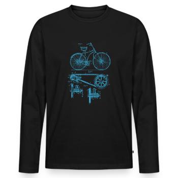 Retro vintage bicycle patent drawing gift - Men's Premium Organic Long Sleeve Shirt - black - Front - Nico (187cm)