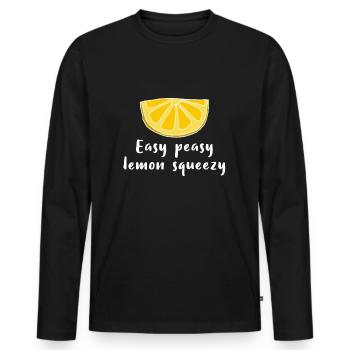 Lemon Lemon Easy peasy lemon squeezy - Men's Premium Organic Long Sleeve Shirt - black - Front - Nico (187cm)
