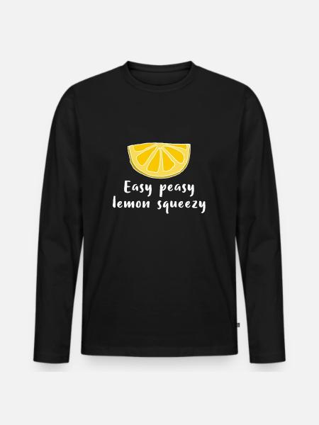 Lemon Zitrone Easy peasy lemon squeezy - Männer Premium Bio Langarmshirt - Schwarz