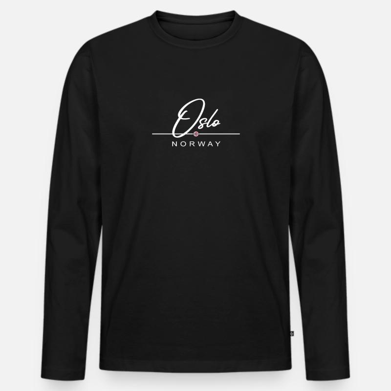 Oslo Norwegen - Männer Premium Bio Langarmshirt - Schwarz