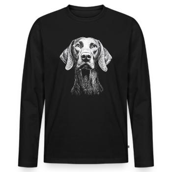 Weimaraner Portrait Hunting Dog Hunting Dogs Dogs - Men's Premium Organic Long Sleeve Shirt - black - Front - Nico (187cm)