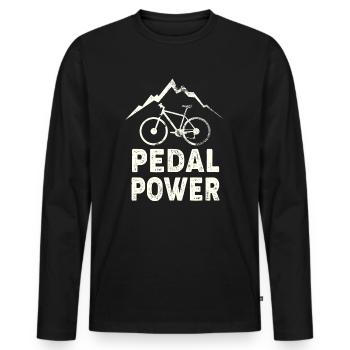 Hobby Biker Passion Pedal Power bike bike - Men's Premium Organic Long Sleeve Shirt - black - Front - Nico (187cm)