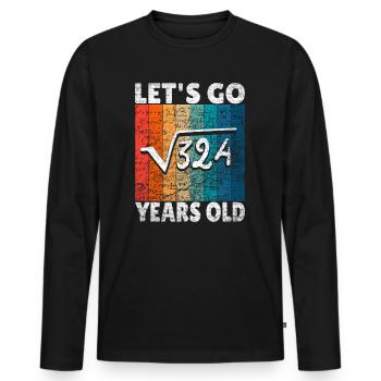 18. Geburtstag - die Wurzel aus 324 = 18 Jahre - Männer Premium Bio Langarmshirt - Schwarz - Vorne - Nico (187cm)