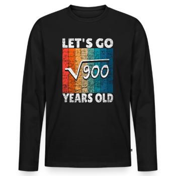 30e anniversaire - la racine de 900 = 30 ans - T-shirt manches longues Premium bio Homme - noir - Devant - Nico (187cm)