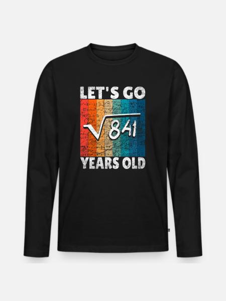 29. Geburtstag - die Wurzel aus 841 = 29 Jahre - Männer Premium Bio Langarmshirt - Schwarz