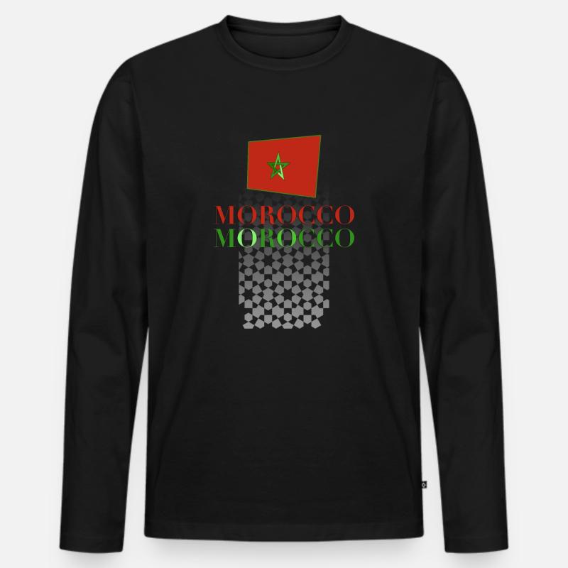 Marokko - Männer Premium Bio Langarmshirt - Schwarz