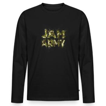 Reggae Riddim Jamaican Rastafari Jah Army Roots - Männer Premium Bio Langarmshirt - Schwarz - Vorne - Nico (187cm)