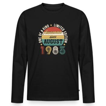 Awesome since Août 1983 Anniversaire - T-shirt manches longues Premium bio Homme - noir - Devant - Nico (187cm)