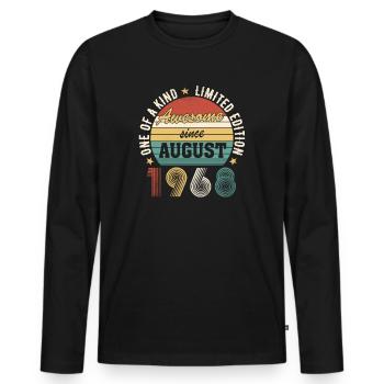 Awesome since Août 1968 Anniversaire - T-shirt manches longues Premium bio Homme - noir - Devant - Nico (187cm)