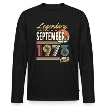 Legendary since September 1973 Limited Edition - T-shirt manches longues Premium bio Homme - noir - Devant - Nico (187cm)