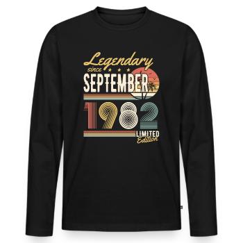 Legendary since Septembre 1982 Limited Edition - T-shirt manches longues Premium bio Homme - noir - Devant - Nico (187cm)
