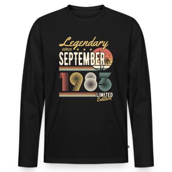 Legendary since September 1983 Limited Edition - T-shirt manches longues Premium bio Homme - noir - Devant - Nico (187cm)