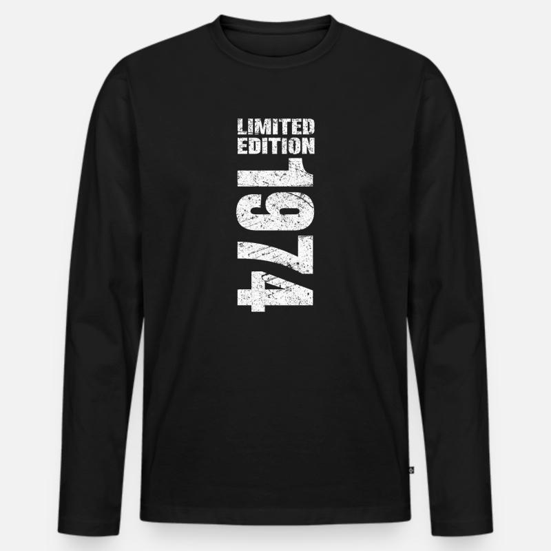 1974 Limited Edition - Männer Premium Bio Langarmshirt - Schwarz