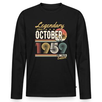 Legendary since October 1959 Limited Edition - T-shirt manches longues Premium bio Homme - noir - Devant - Nico (187cm)
