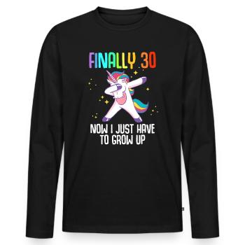 Finally 30 Now I Just Have To Grow Up - T-shirt manches longues Premium bio Homme - noir - Devant - Nico (187cm)