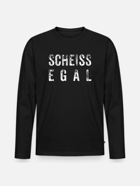Scheiss Egal - Männer Premium Bio Langarmshirt - Schwarz