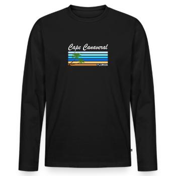Cape Canaveral Florida USA beach palm tree - Men's Premium Organic Long Sleeve Shirt - black - Front - Nico (187cm)