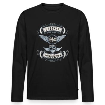 Né en septembre 1960 60 ans - T-shirt manches longues Premium bio Homme - noir - Devant - Nico (187cm)