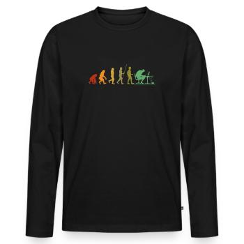 Computer Evolution Computerfreak Programmierer - Männer Premium Bio Langarmshirt - Schwarz - Vorne - Nico (187cm)