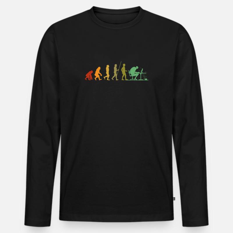 Computer evolution geek programmer - Men's Premium Organic Long Sleeve Shirt - black