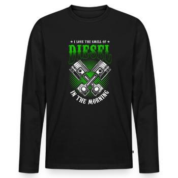 Diesel Dieselmotor Dieselfahrer Truck Tuner Motiv - Männer Premium Bio Langarmshirt - Schwarz - Vorne - Nico (187cm)