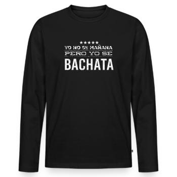 Bachata Dance - Men's Premium Organic Long Sleeve Shirt - black - Front - Nico (187cm)