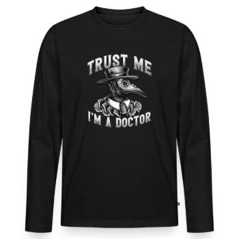 Pest docteur Pest Steampunk gothique cadeau - T-shirt manches longues Premium bio Homme - noir - Devant - Nico (187cm)