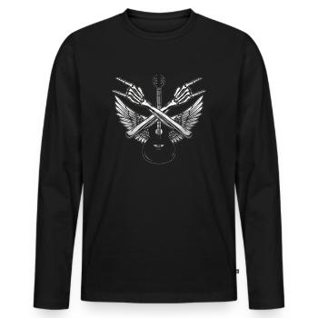 Heavy Metal Death Hardrock Metaller Geschenk - Männer Premium Bio Langarmshirt - Schwarz - Vorne - Nico (187cm)