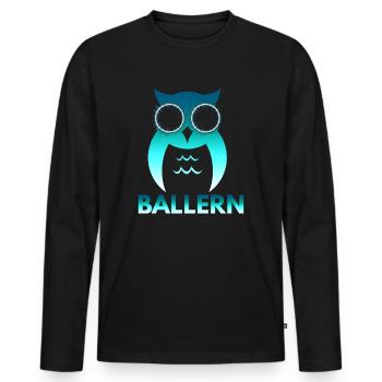Ballers Techno Rave Raver Gift - Men's Premium Organic Long Sleeve Shirt - black - Front - Nico (187cm)