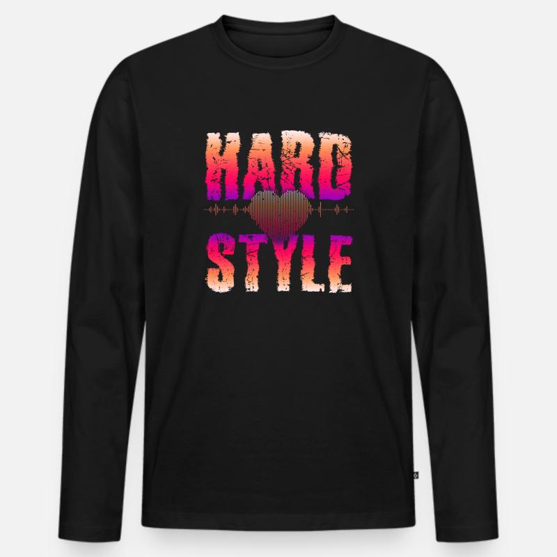 Hardstyle Techno Rave Raver Geschenk - Männer Premium Bio Langarmshirt - Schwarz