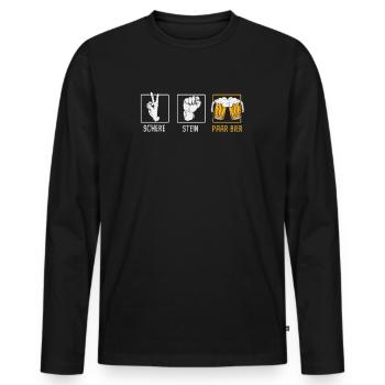  Bierliebhaber Spruch - Männer Premium Bio Langarmshirt - Schwarz - Vorne - Nico (187cm)